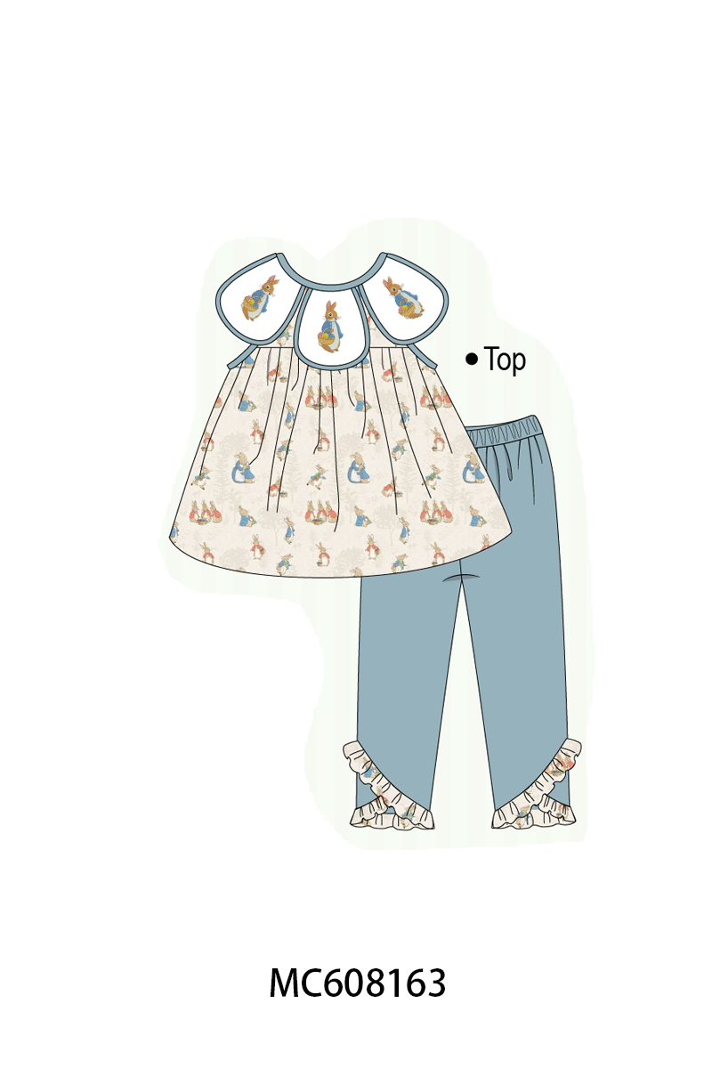 PO101 Teal easter bunny embroidery collection