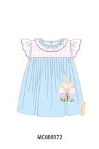 PO101 Blue easter cross floral embroidery collection