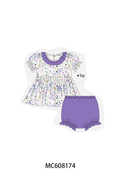 PO101 Purple floral print ruffle collection