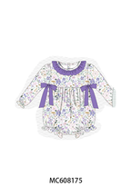 PO101 Purple floral print ruffle collection