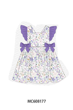 PO101 Purple floral print ruffle collection