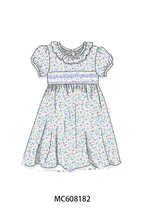 PO101 Purple floral smocked ruffle collection