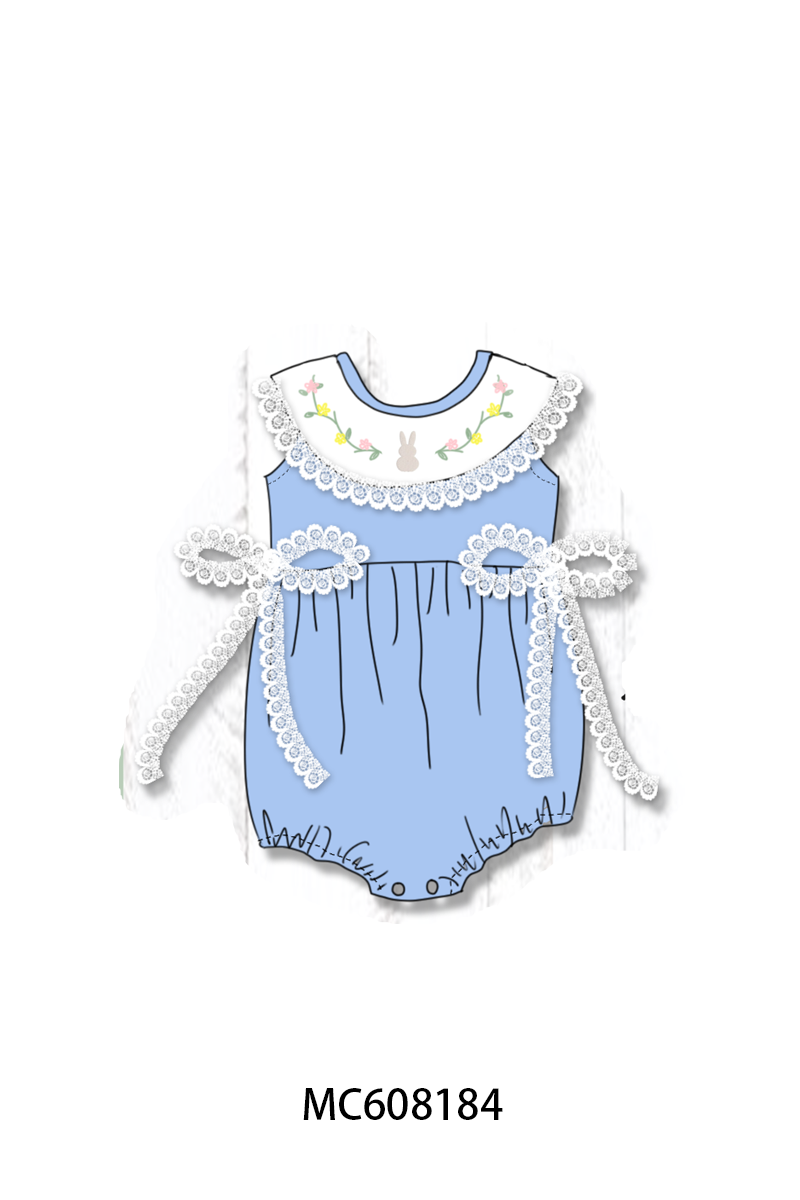 PO101 Blue easter bunny lace bow collection