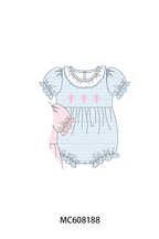 PO101 Pink&blue cross embroidery stripe collection 1