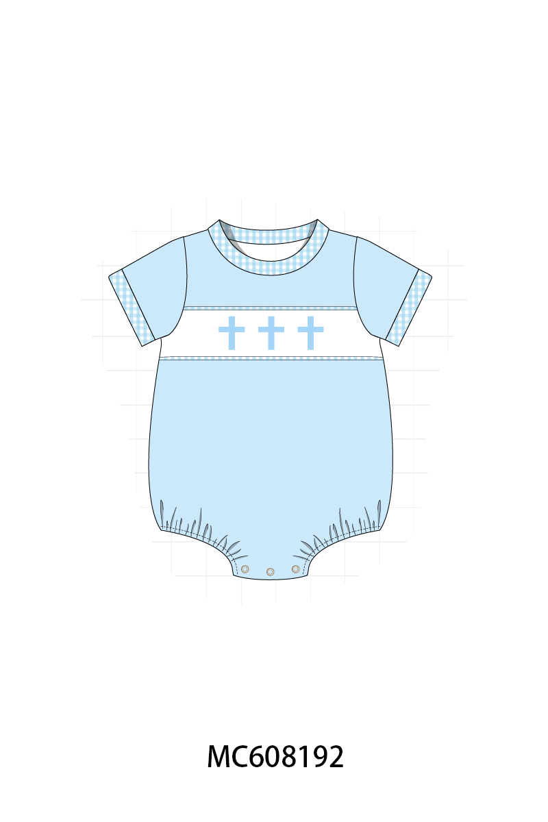 PO101 Pink&blue cross embroidery stripe collection 2