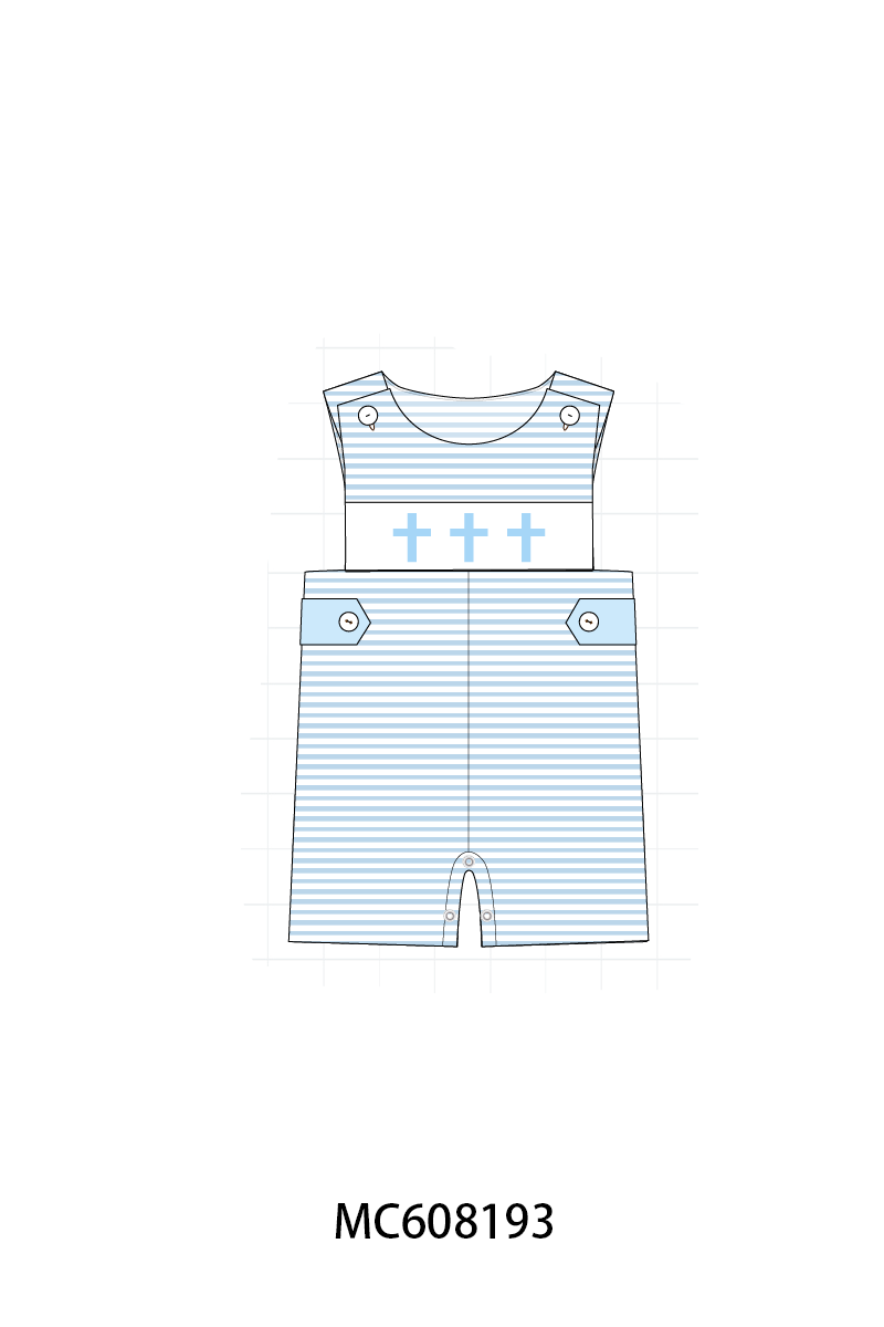 PO101 Pink&blue cross embroidery stripe collection 2