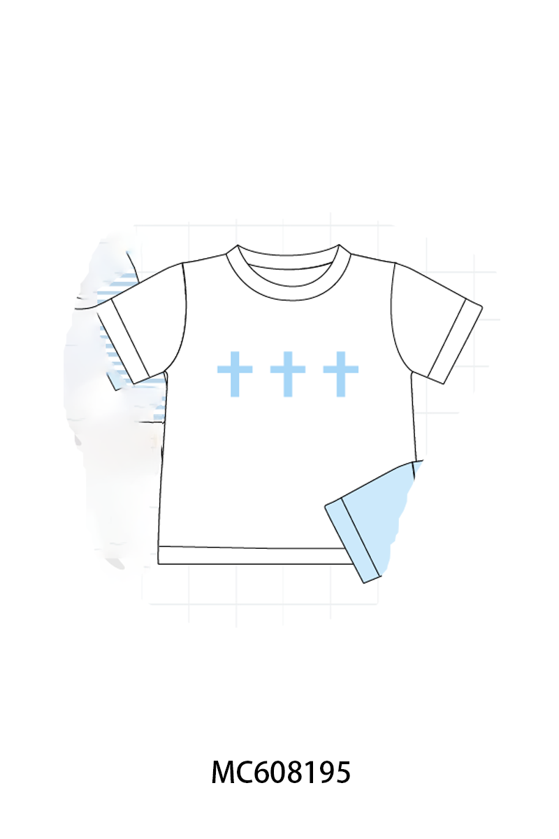 PO101 Pink&blue cross embroidery stripe collection 2
