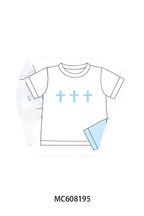 PO101 Pink&blue cross embroidery stripe collection 2