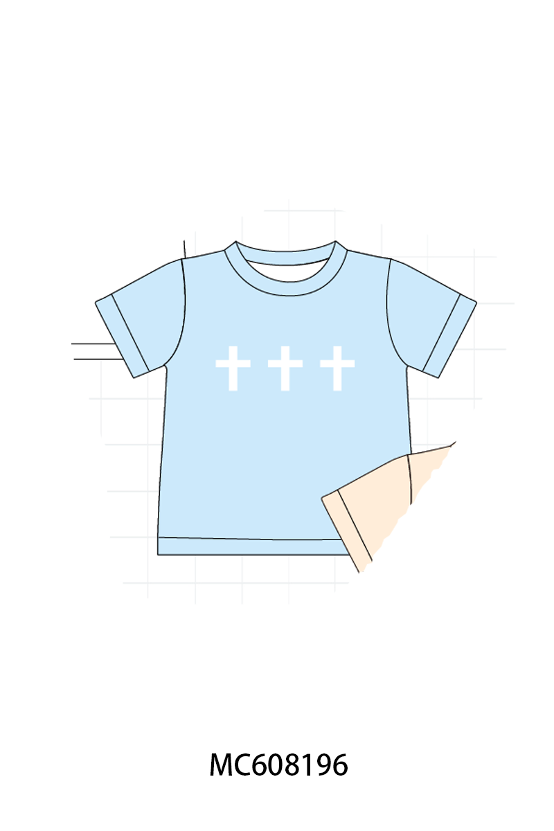 PO101 Pink&blue cross embroidery stripe collection 2