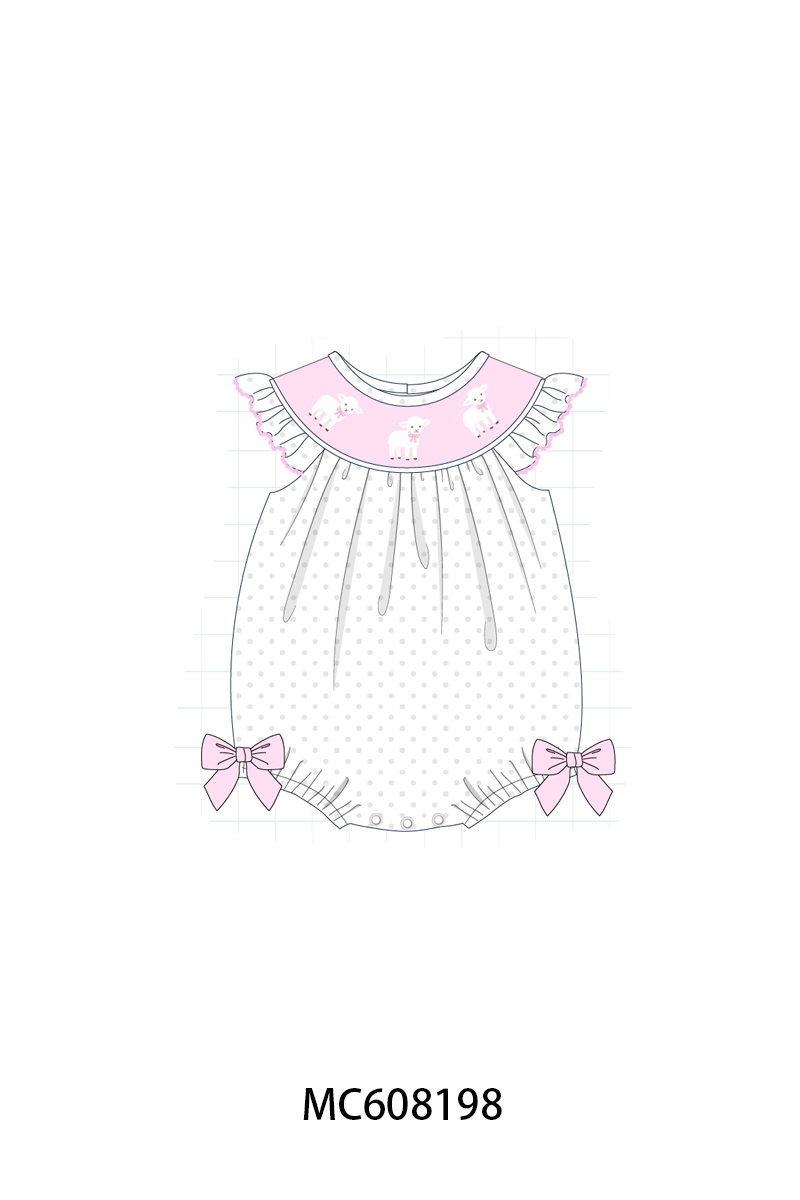 PO101 Pink&green sheep embroidery collection