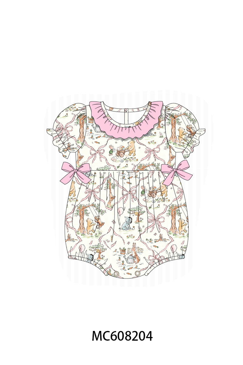 PO101 Pink winnie bear bow collection