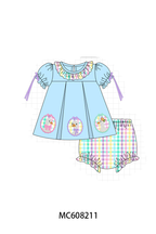 PO101 Blue goose applique gingham collection