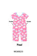 PO101 Pink palm tree print bamboo collection