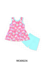 PO101 Pink palm tree print bamboo collection