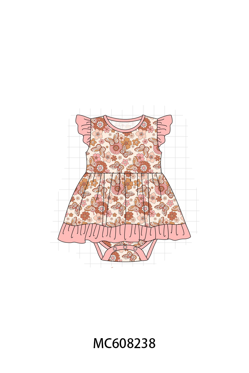 PO101 Brown floral butterfly bamboo collection