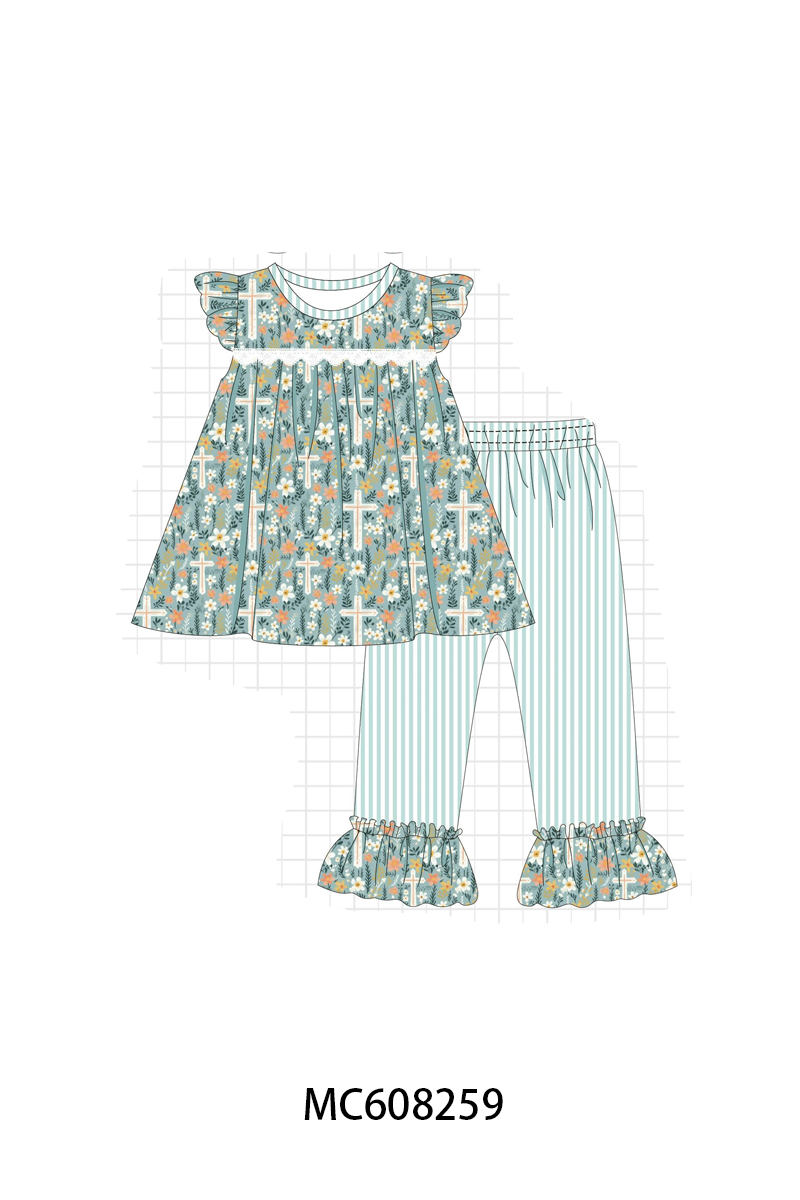PO101 Easter cross floral stripe collection