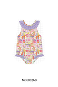 PO101 Purple beach ruffle swimsuit collection