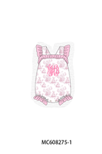 PO101 Pink easter bunny monogram embroidery ruffle collection
