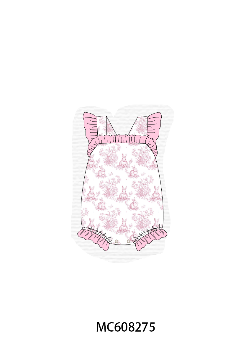 PO101 Pink easter bunny print ruffle collection