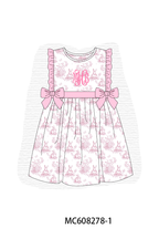 PO101 Pink easter bunny monogram embroidery ruffle collection