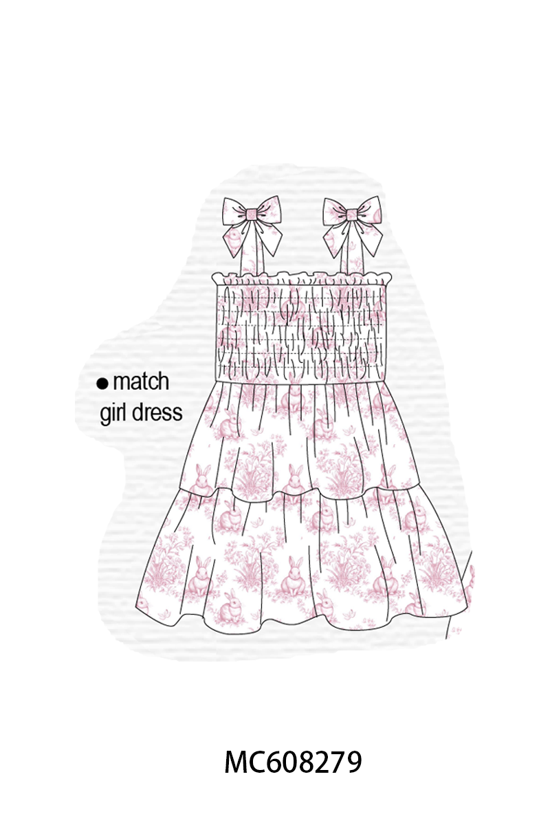 PO101 Pink easter bunny print ruffle collection