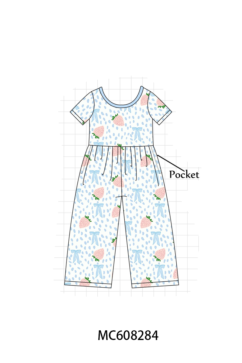 PO101 Blue bow strawberry bamboo collection