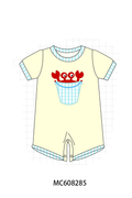 PO101 Cream crab applique gingham collection