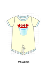 PO101 Cream crab applique gingham collection