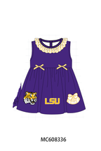 PO101 Purple LSU embroidery gingham collection 1
