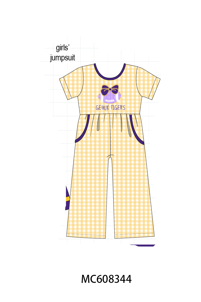 PO101 Purple LSU embroidery gingham collection 2