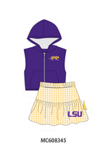 PO101 Purple LSU embroidery gingham collection 2