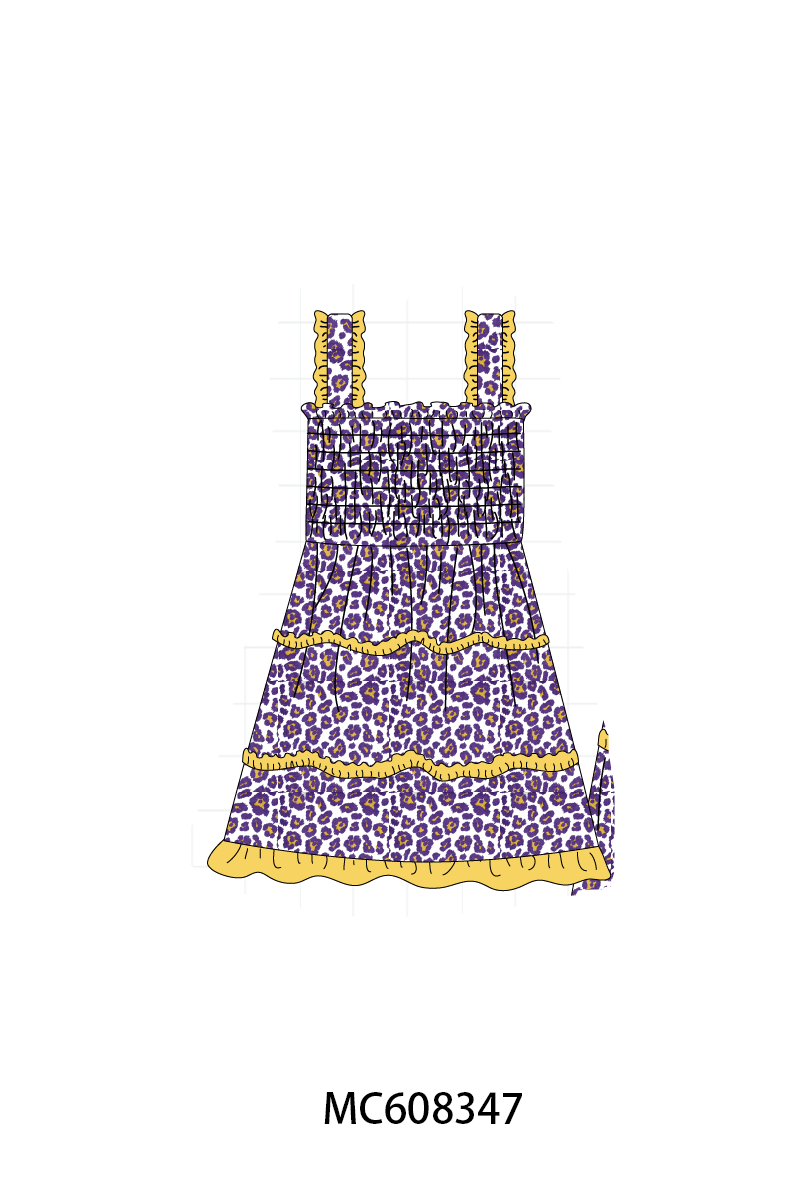 PO101 Purple LSU embroidery gingham collection 2
