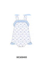 PO101 Blue floral bow plaid ruffle collection 1