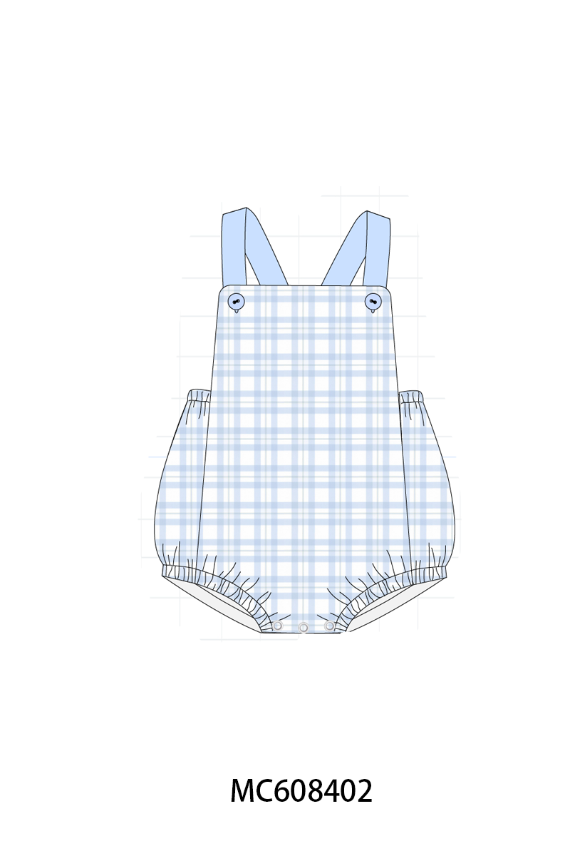 PO101 Blue floral bow plaid ruffle collection 1