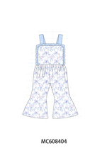 PO101 Blue floral bow plaid ruffle collection 1