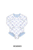 PO101 Blue floral bow plaid ruffle collection 1