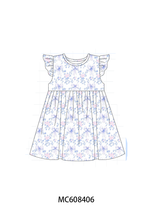 PO101 Blue floral bow plaid ruffle collection 1