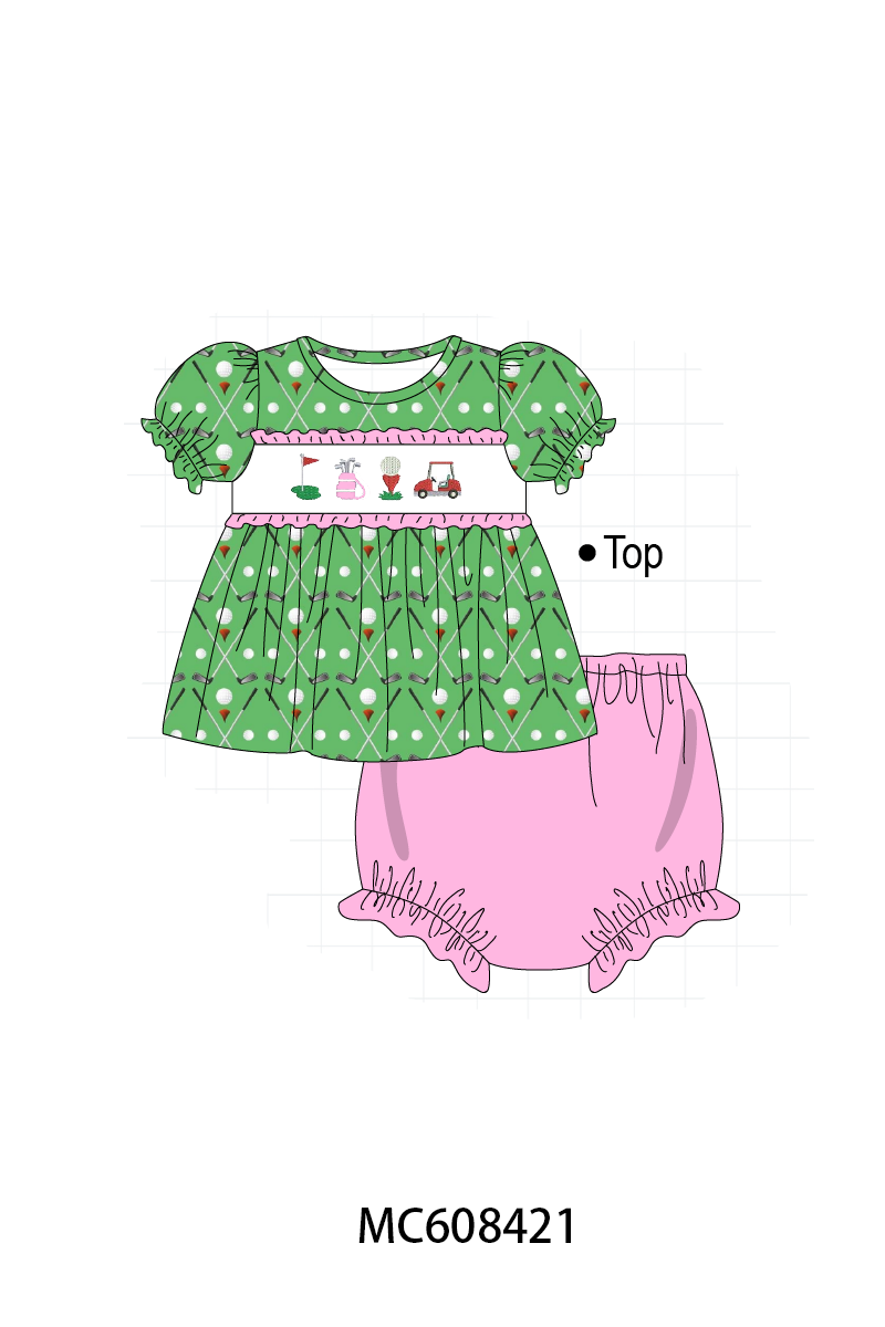 PO101 Green&pink golf embroidery collection 1