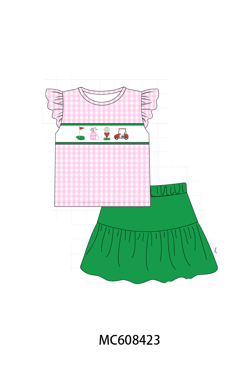 PO101 Green&pink golf embroidery collection 1