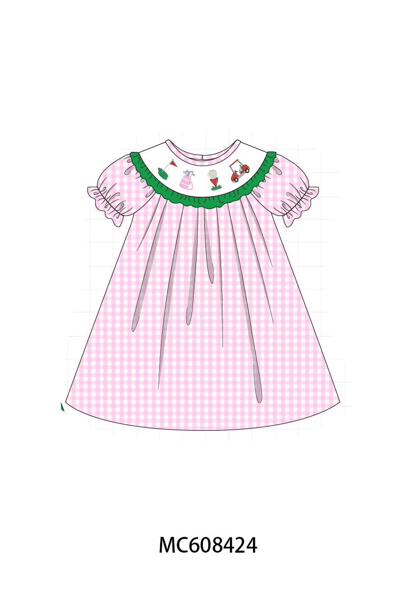 PO101 Green&pink golf embroidery collection 1