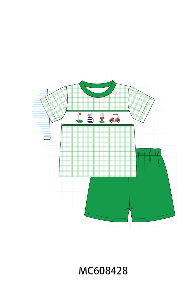 PO101 Green&pink golf embroidery collection 2