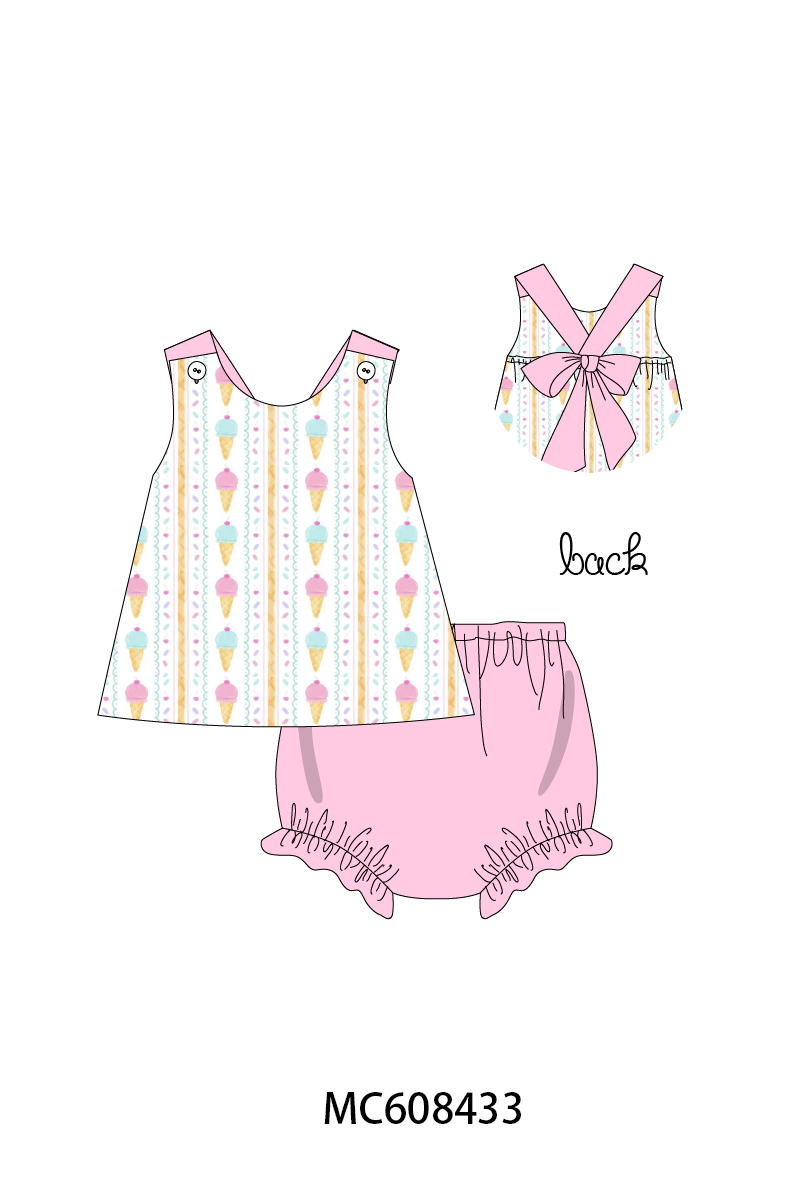 PO101 Pink ice cream bow lace collection