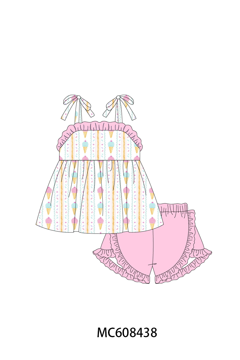 PO101 Pink ice cream bow lace collection