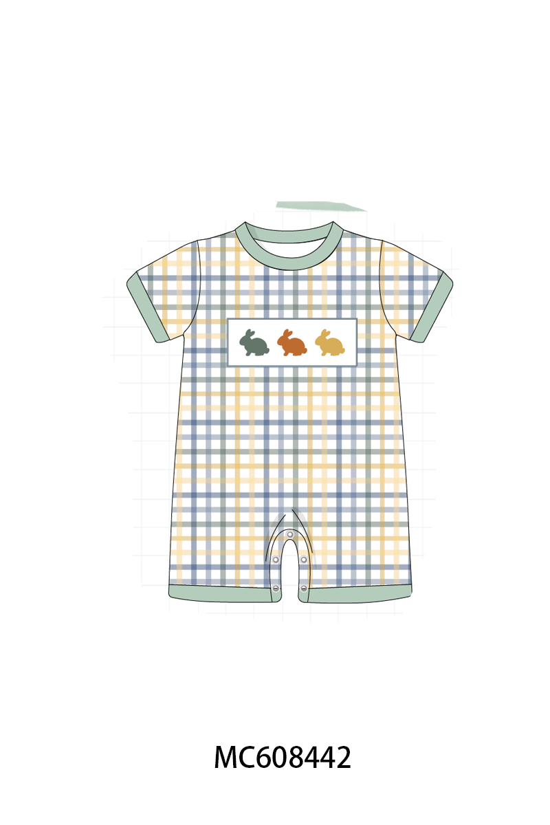 PO101 Sage easter bunny plaid ruffle collection