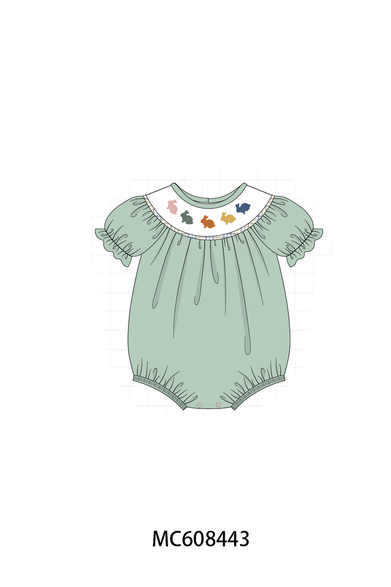 PO101 Sage easter bunny plaid ruffle collection