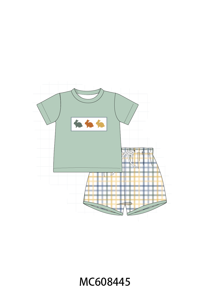 PO101 Sage easter bunny plaid ruffle collection