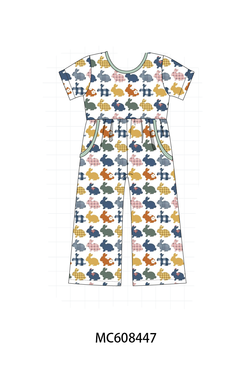 PO101 Sage easter bunny plaid ruffle collection