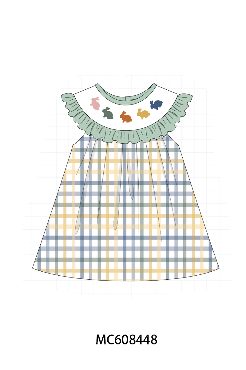 PO101 Sage easter bunny plaid ruffle collection