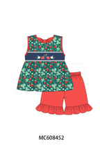 PO101 Green strawberry embroidery collection