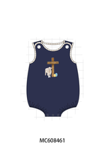 PO101 Navy easter cross egg embroidery gingham collection